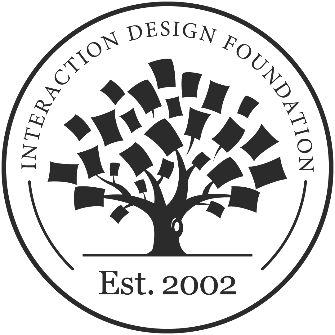 Interaction Design Foundation Logo Mark with "Est. 2002" and an image of a tree