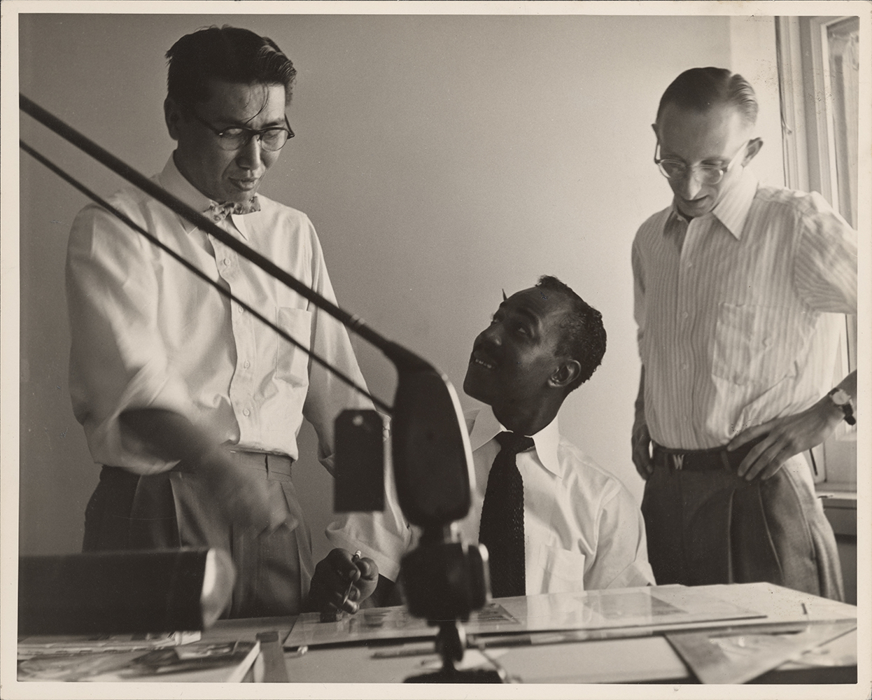 Photograph of Fred Ota, Tom Miller, John Weber, 1953. Thomas H. E. Mi