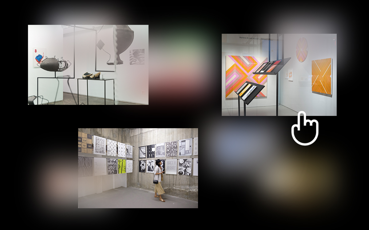 From left: A.I.R. Biennial: Let’s try listening again exhibition, photo by Prem Krishnamurthy; Fikra Graphic Design Biennial 01, photo by Obaid AlBudoor; Masterpieces & Curiosities: Elaine Lustig Cohen at the Jewish Museum, photo by Kris Graves, artwork © Estate of Elaine Lustig Cohen. All images in this post designed by Katharina Brenner.