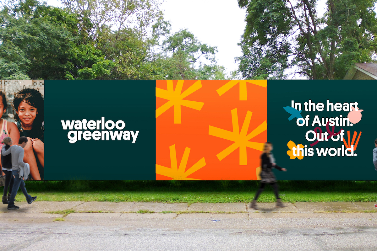 The Waterloo Greenway in Austin. Branding by Bruce Mau Design