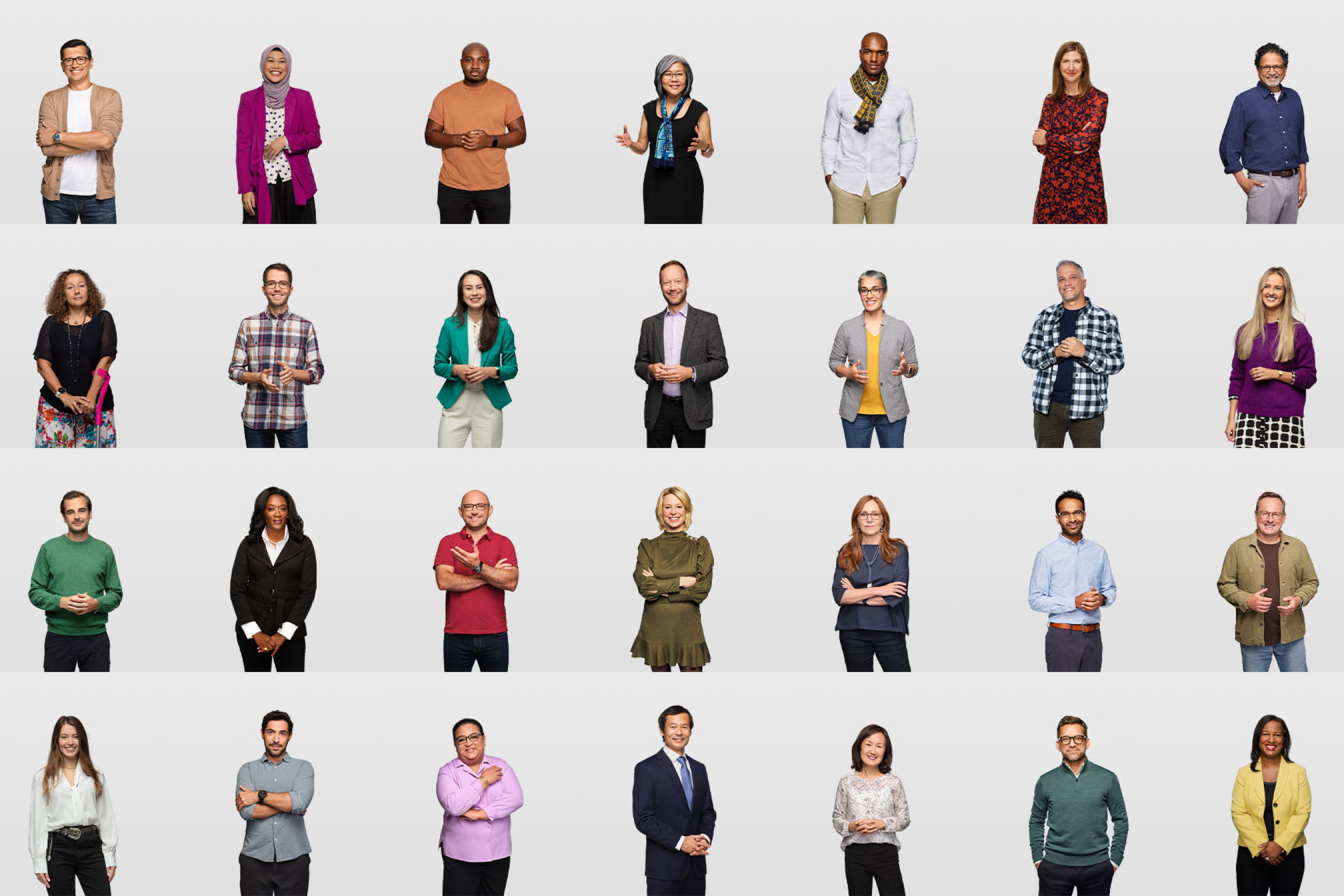 Composite of IBMers in IBM’s portraiture style