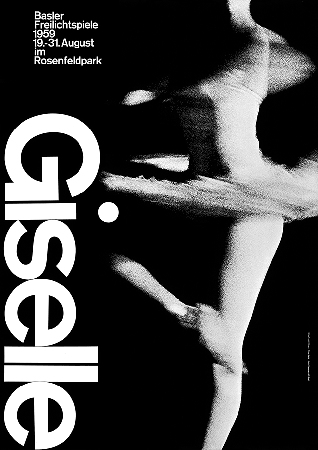 "Giselle, Basler Freilichtspiele," photolithograph, 1959. Designer: Armin Hofmann; Printer: Wassermann A.G., Basel