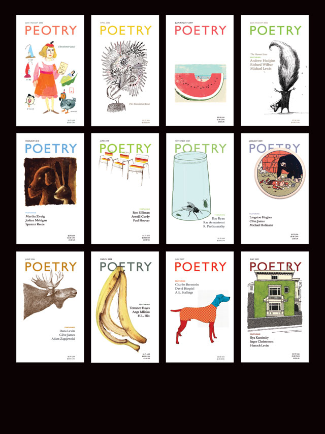 Assorted covers for Poetry Magazine
