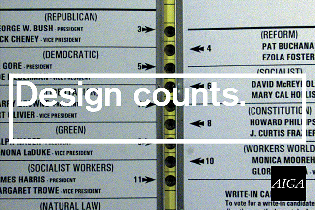 AIGA National Design Conference Design Counts poster (2001)