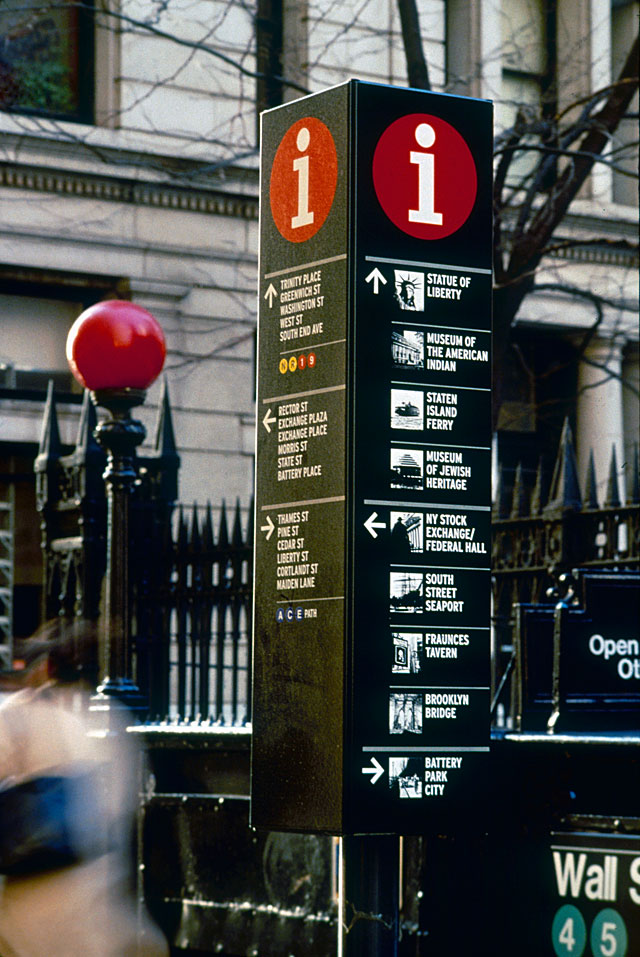 Alliance for Downtown New York Streetscape signage for Lower Manhattan (2001)
