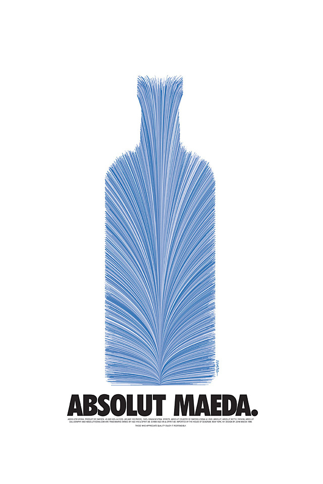 Absolut Maeda, ad for Absolut Vodka featured in I.D. Magazine, 1997