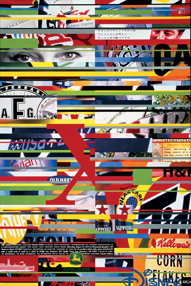 AIGA Landor Associates poster, 2003Client: AIGA San Franicsco Chapter; Art director: Jennifer Morla; Designers: Jennifer Morla, Brian Singer
