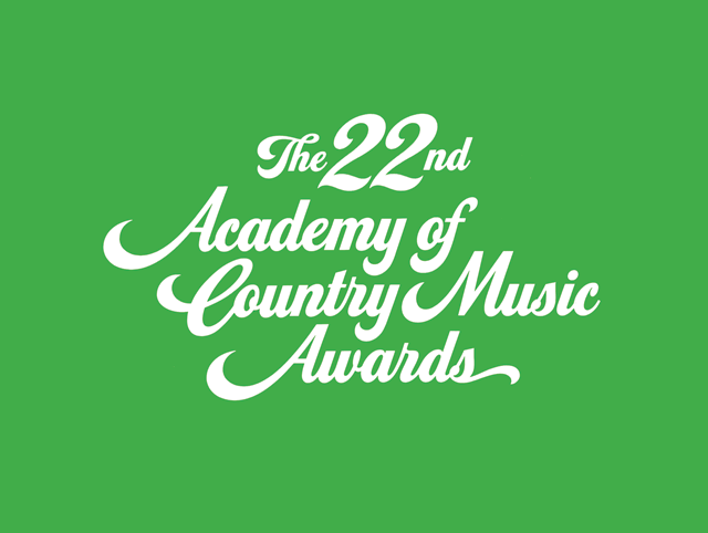 Logotype for the 22nd Academy of Country Music Awards, 1987.Client: Robert Keene, production design, Dick Clark Productions