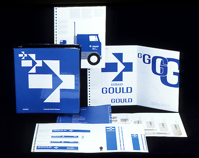 Gould, Inc. identity program designed by Robert Vogele