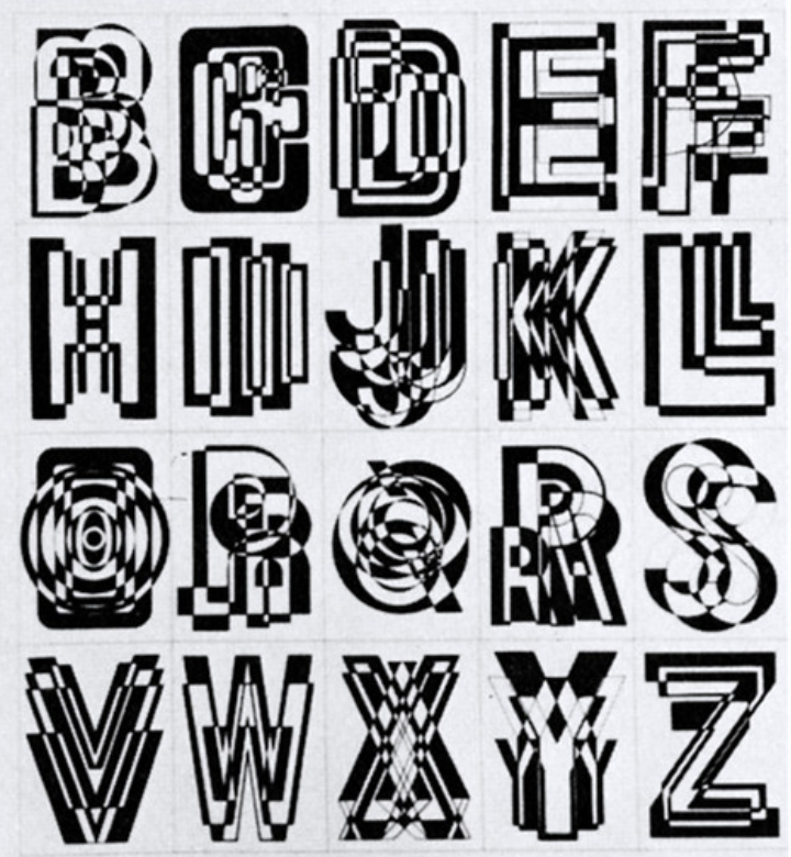 Cropped image of typography from a 1977 issue of U&lc