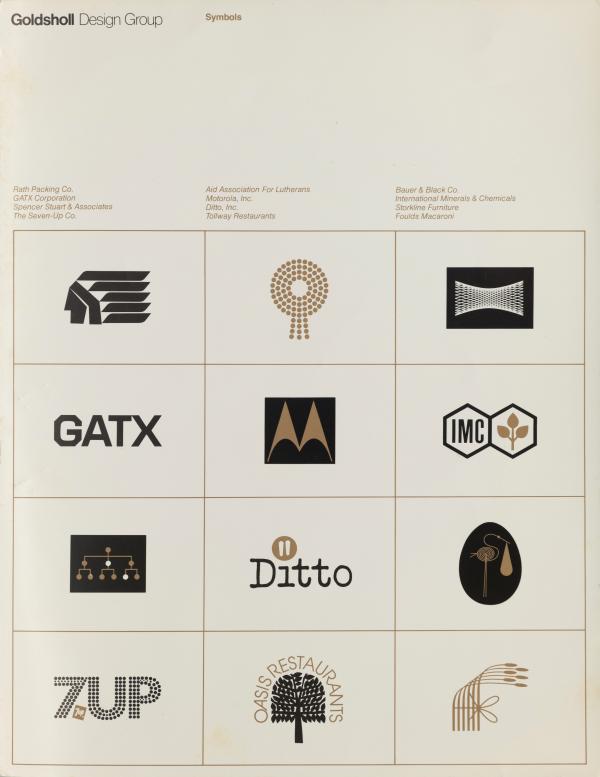 Goldsholl Design Group, Symbols, c. 1975. Thomas H. E. Miller Design Papers, Special Collections and Archives, University of Illinois at Chicago.