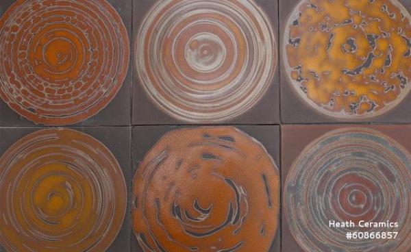 Heath + Artek. © Heath Ceramics  Tile installation inside Heath Sausalito.