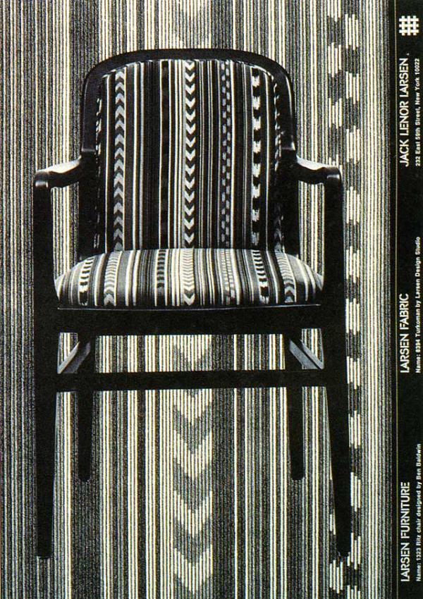Advertisement for Jack Lenor Larsen furniture and fabrics, 1977