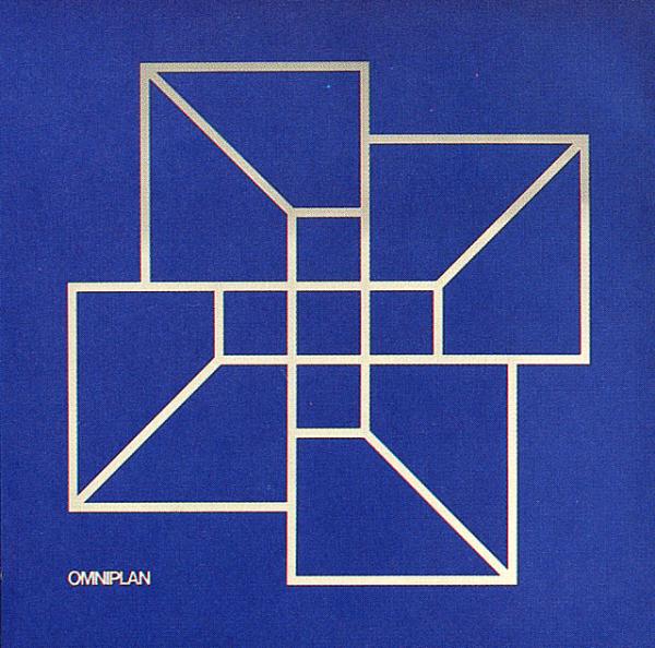 Poster to introduce new name and symbol for Omniplan Architects, Dallas, 1971