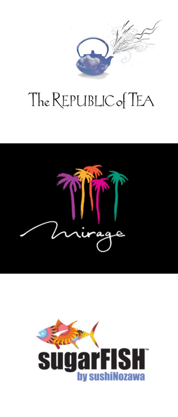 Identity programs: The Republic of Tea, 1991; Mirage Hotel and Casino, 1989; SugarFISH, 2008