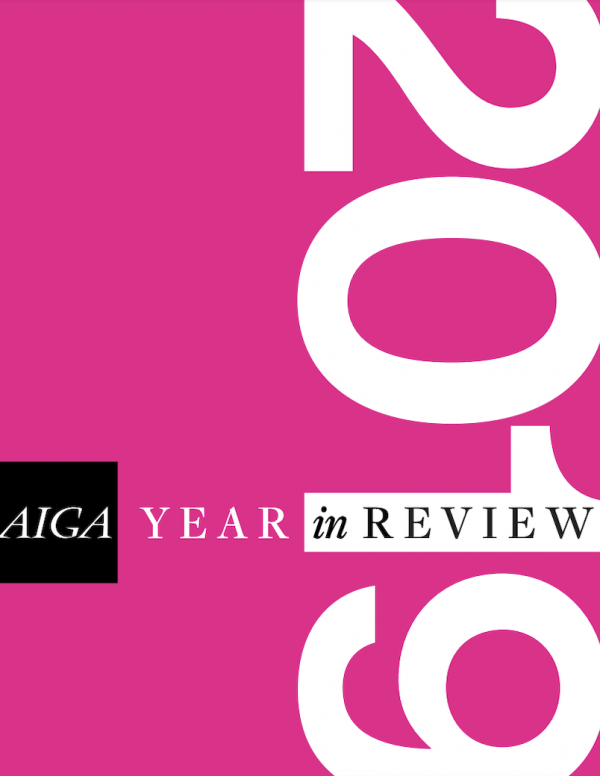2019 AIGA Annual Report Cover with text 2019 AIGA Year in Review
