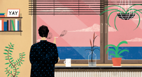 smoker at window