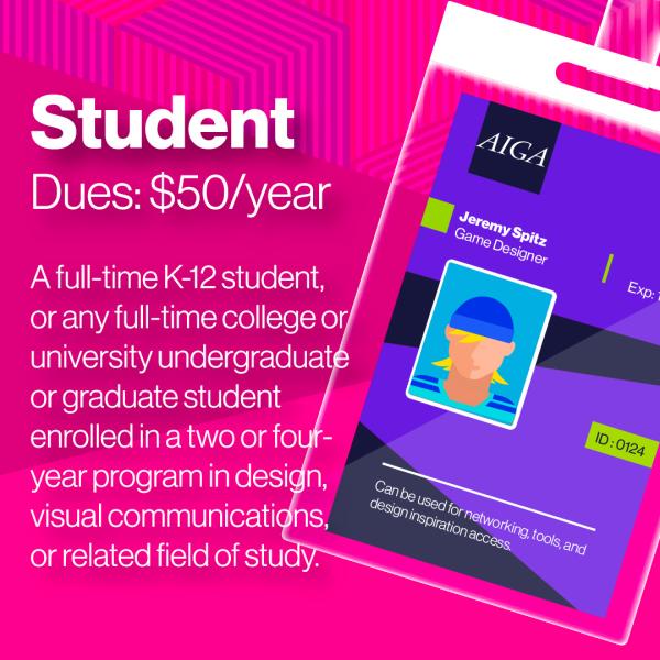 AIGA Student Membership $50/year